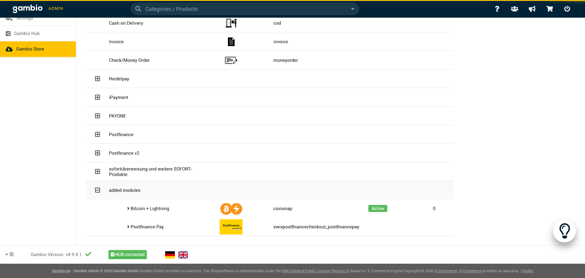 Payment method installation