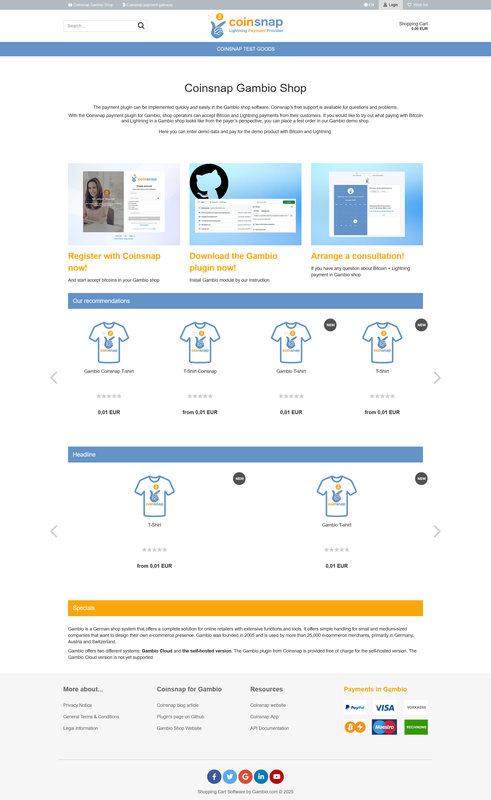 Gambio test shop