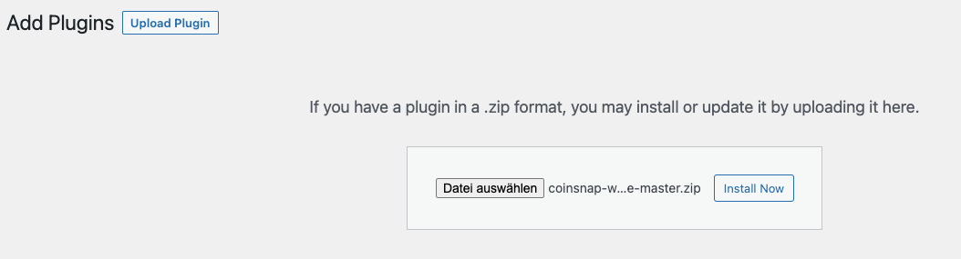 Manual plugin installation