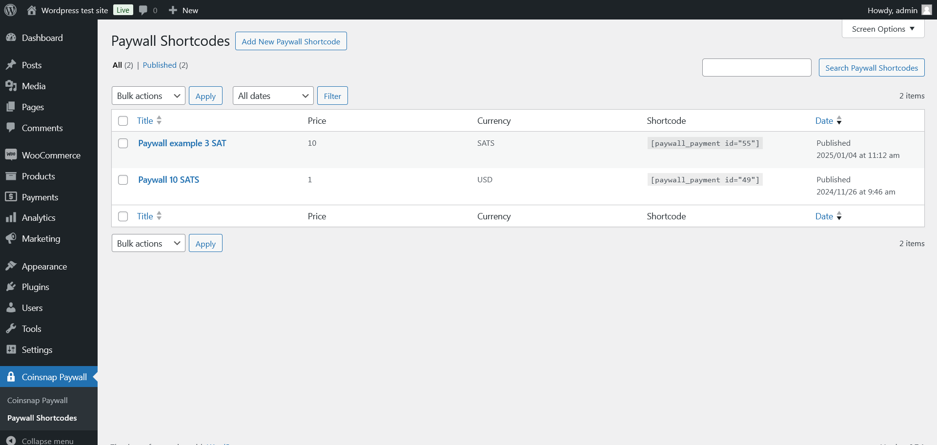 Create a paywall shortcode